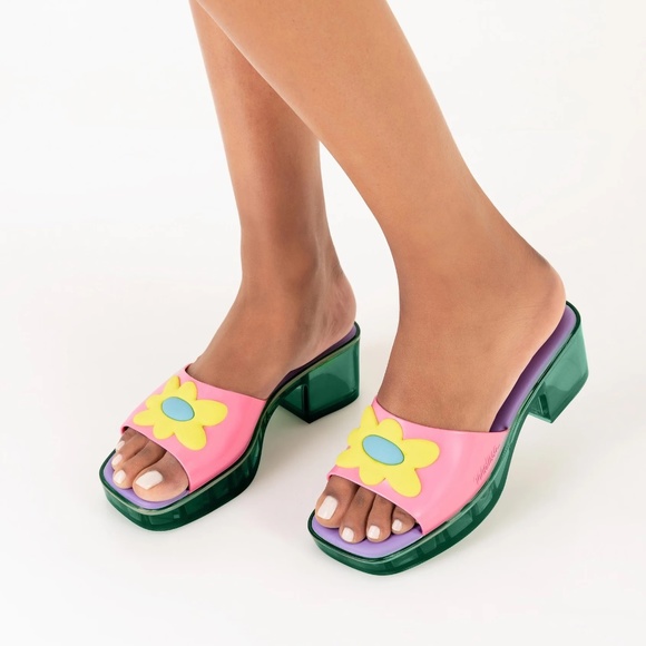 MELISSA x LAZY OAF 90s Y2k PLATFORM BLOCK HEEL SLIDES (7M) Women Summer Shoe NIB - Picture 4 of 4
